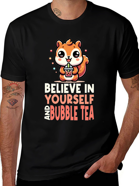 Believe In Yourself & Bubble Tea Black T-Shirt