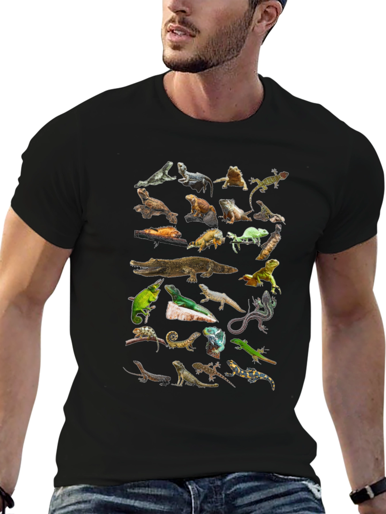 Reptile Collage T-Shirt - Unique Lizard Design
