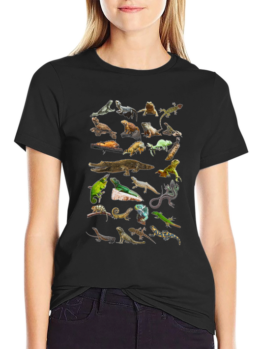 Reptile Collage T-Shirt - Unique Lizard Design