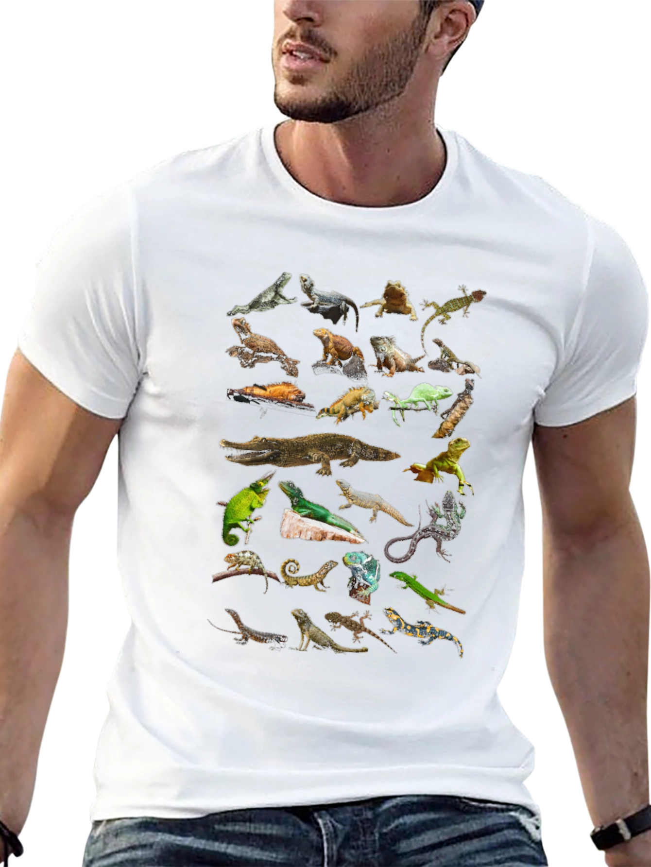 Reptile Collage T-Shirt - Unique Lizard Design