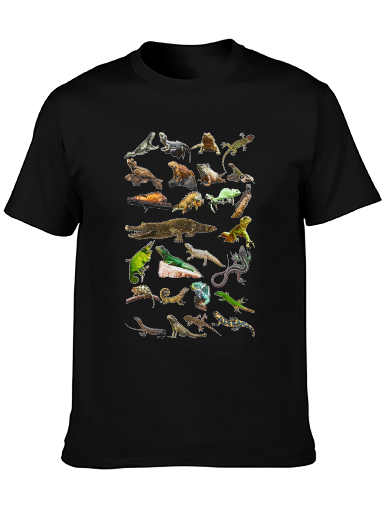 Reptile Collage T-Shirt - Unique Lizard Design