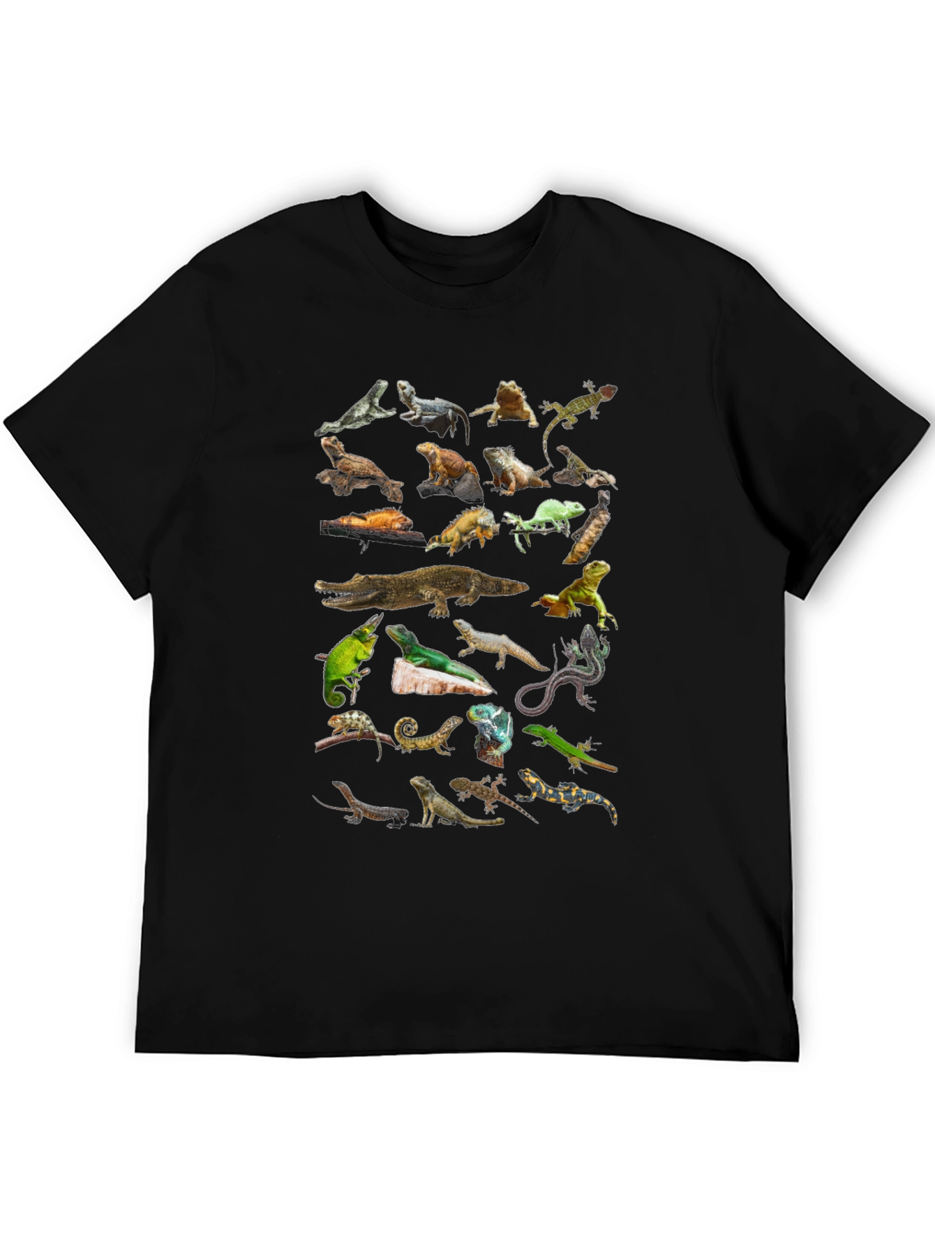 Reptile Collage T-Shirt - Unique Lizard Design