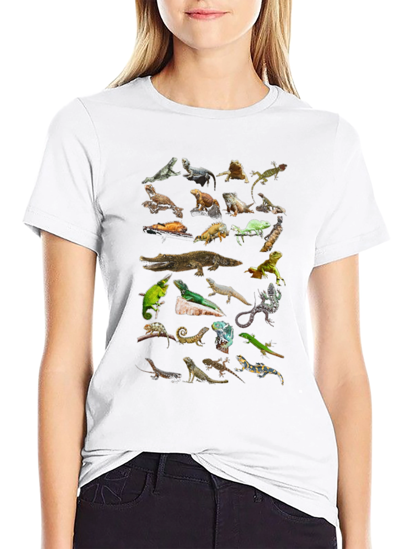 Reptile Collage T-Shirt - Unique Lizard Design