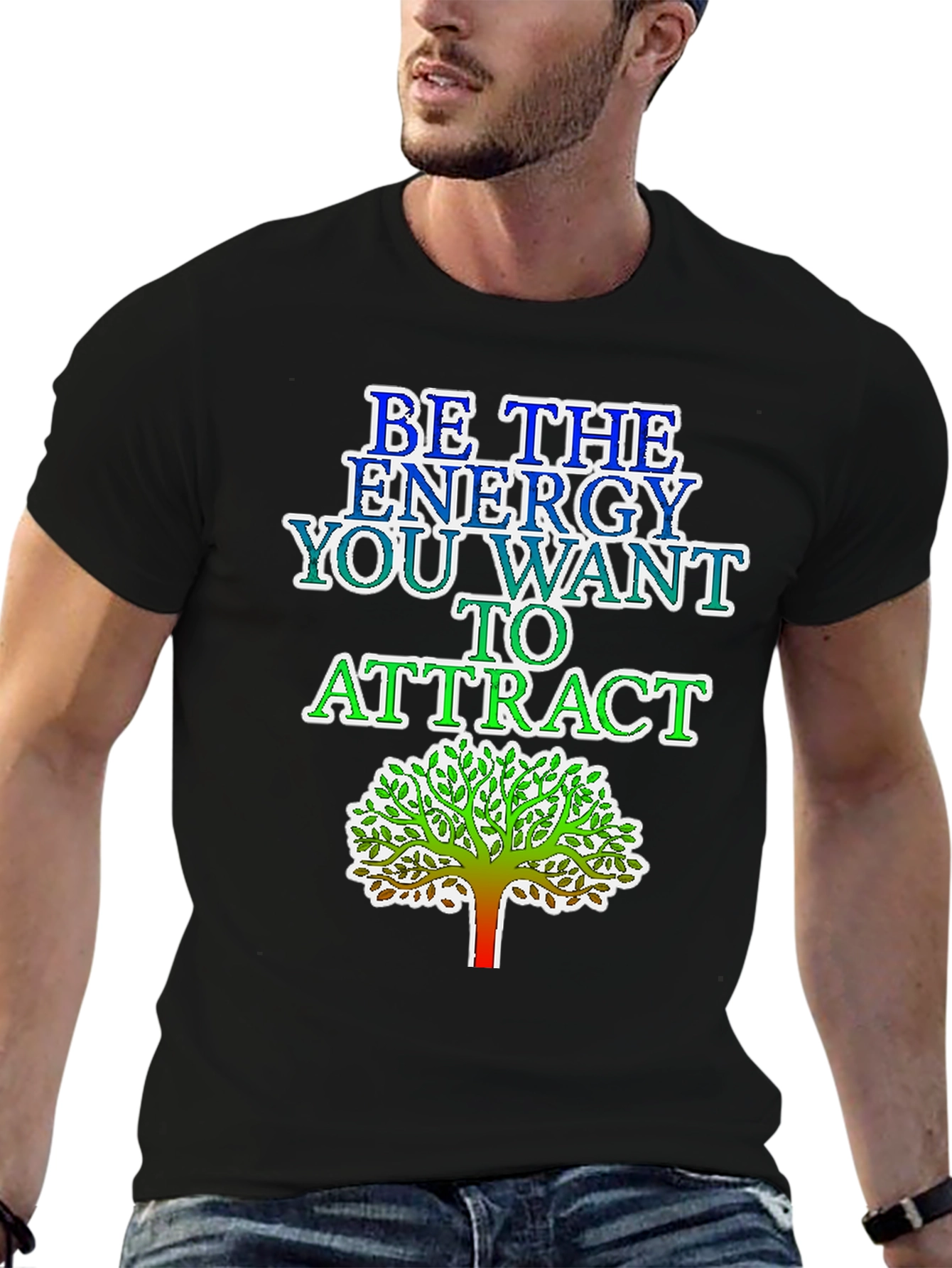 Energy Tree Graphic Tee - Black Casual T-Shirt