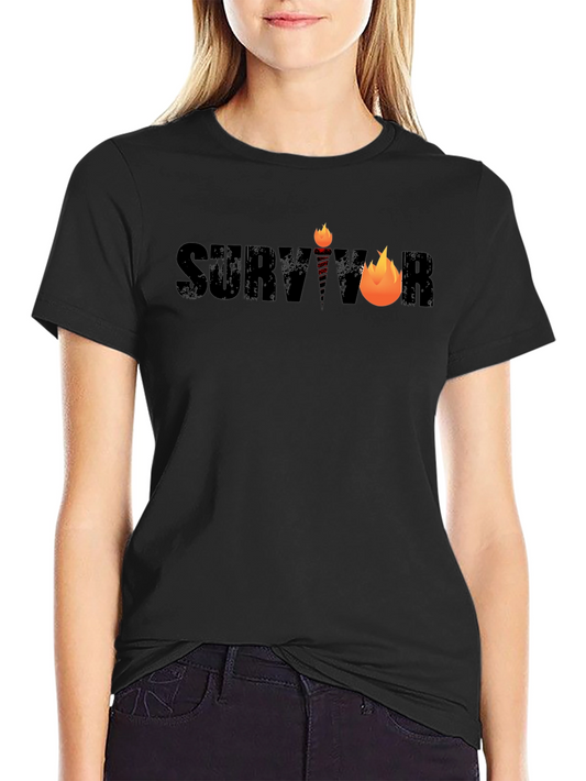Survivor Graphic Tee - Black Short Sleeve Shirt