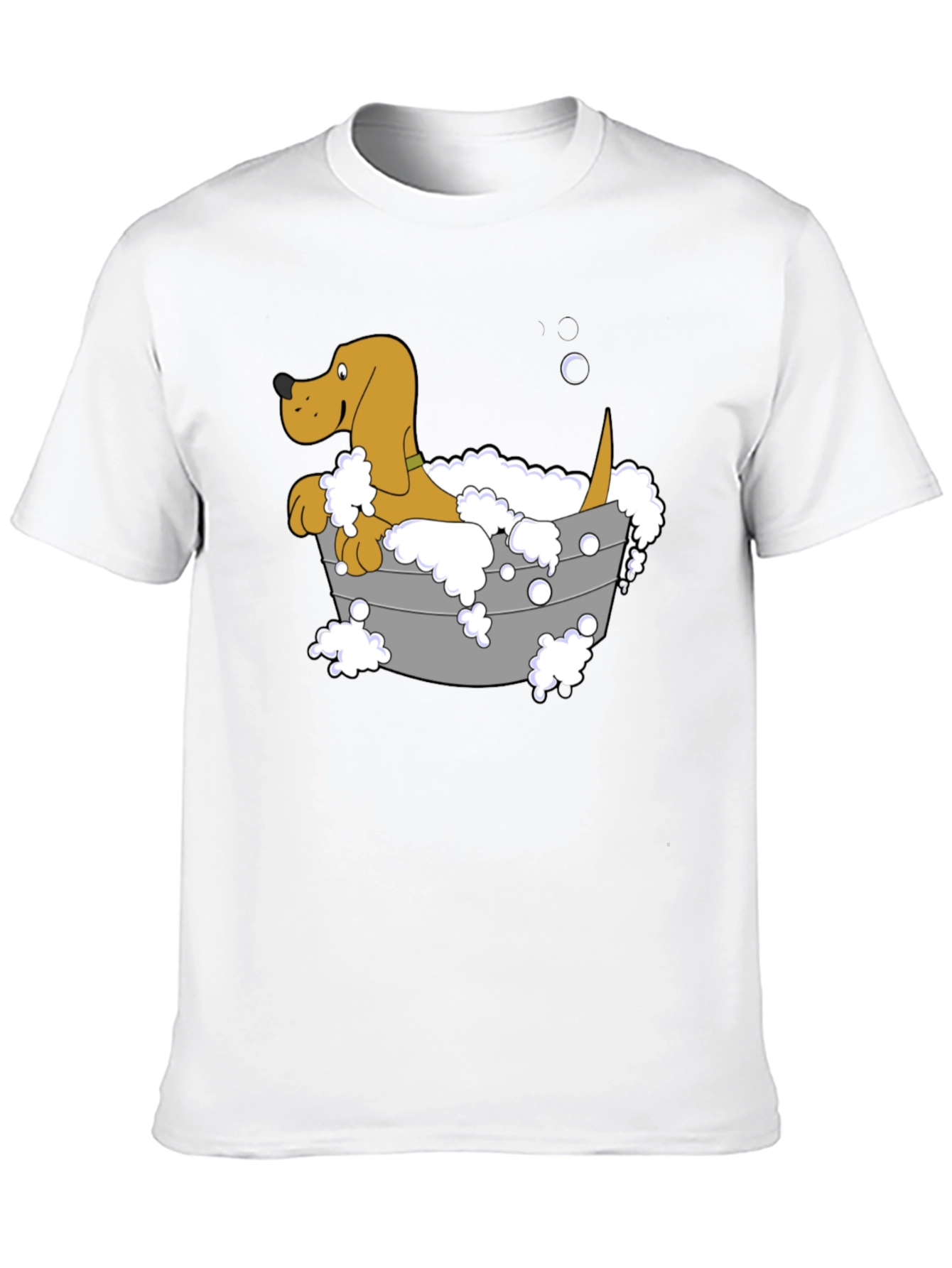 Dog in Tub Graphic Tee - Unisex Black T-Shirt