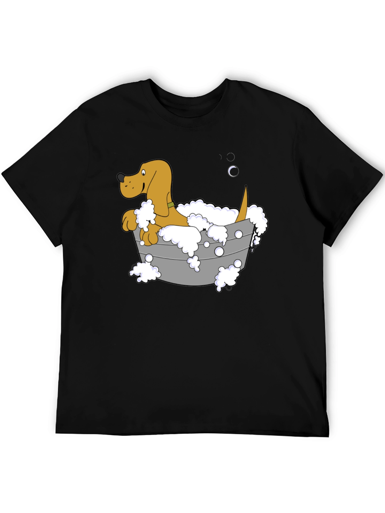 Dog in Tub Graphic Tee - Unisex Black T-Shirt
