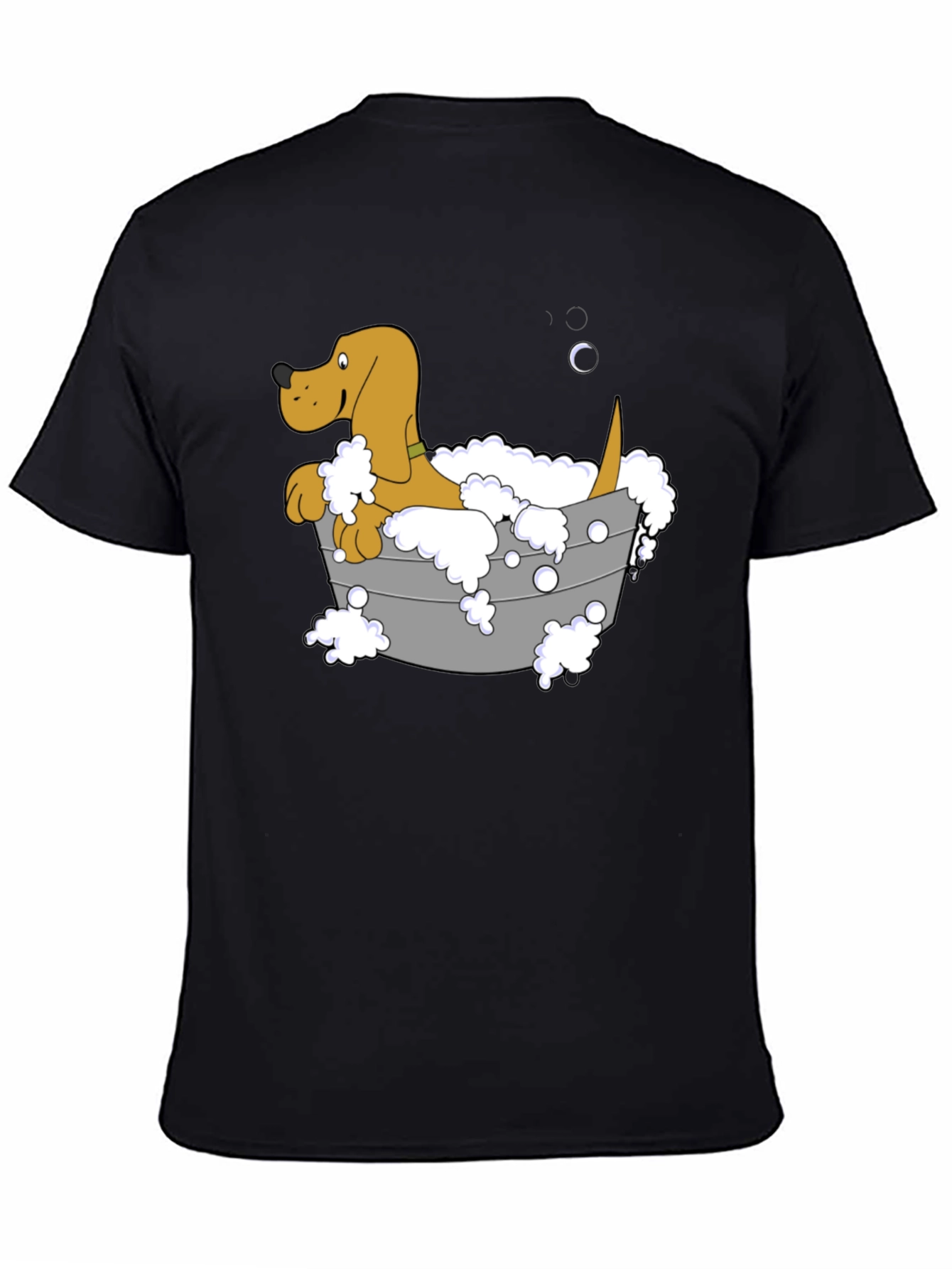 Dog in Tub Graphic Tee - Unisex Black T-Shirt