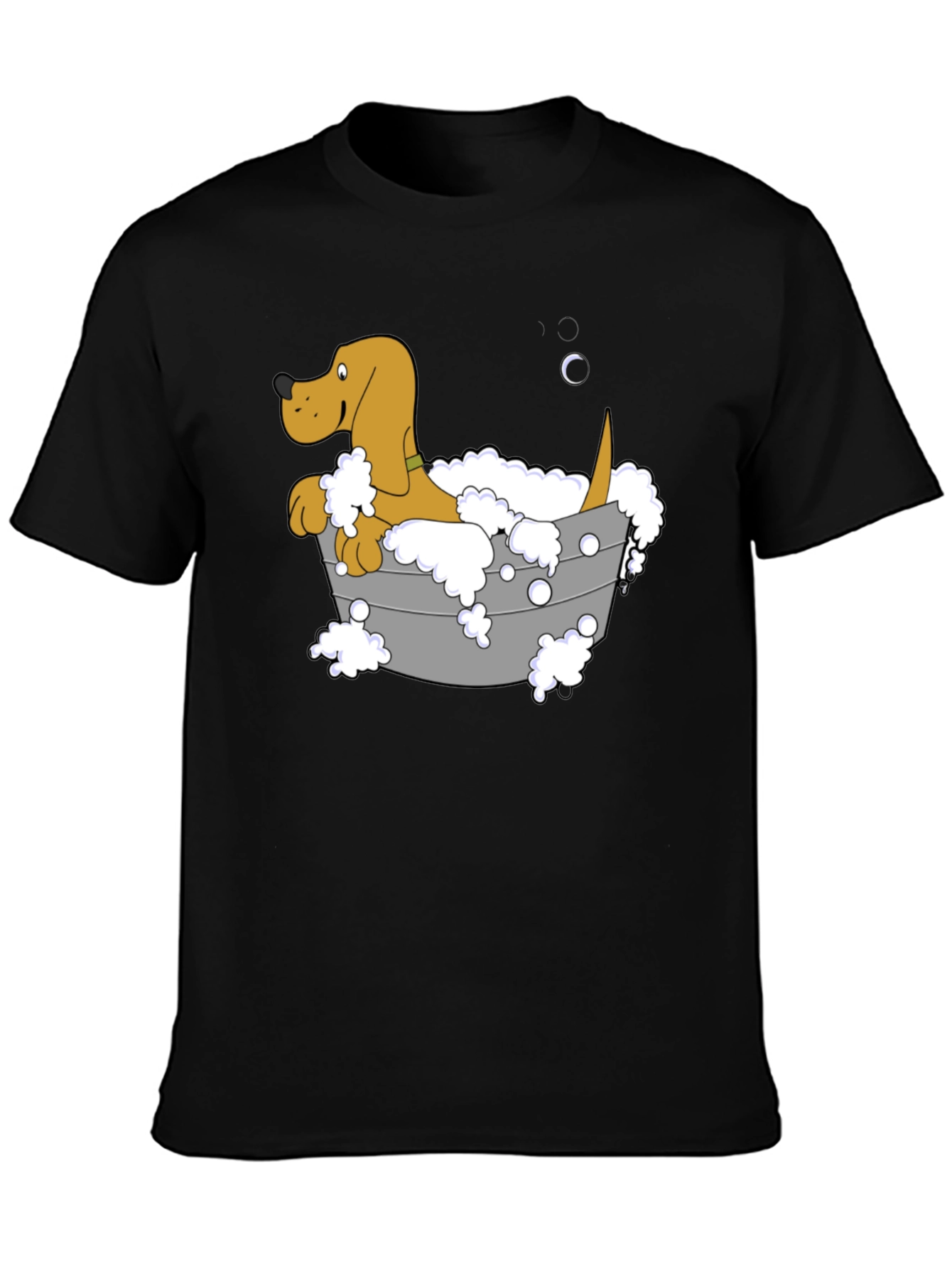 Dog in Tub Graphic Tee - Unisex Black T-Shirt