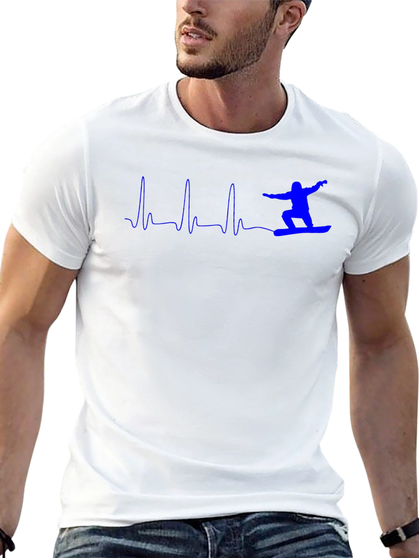 Snowboard Heartbeat T-Shirt - Black