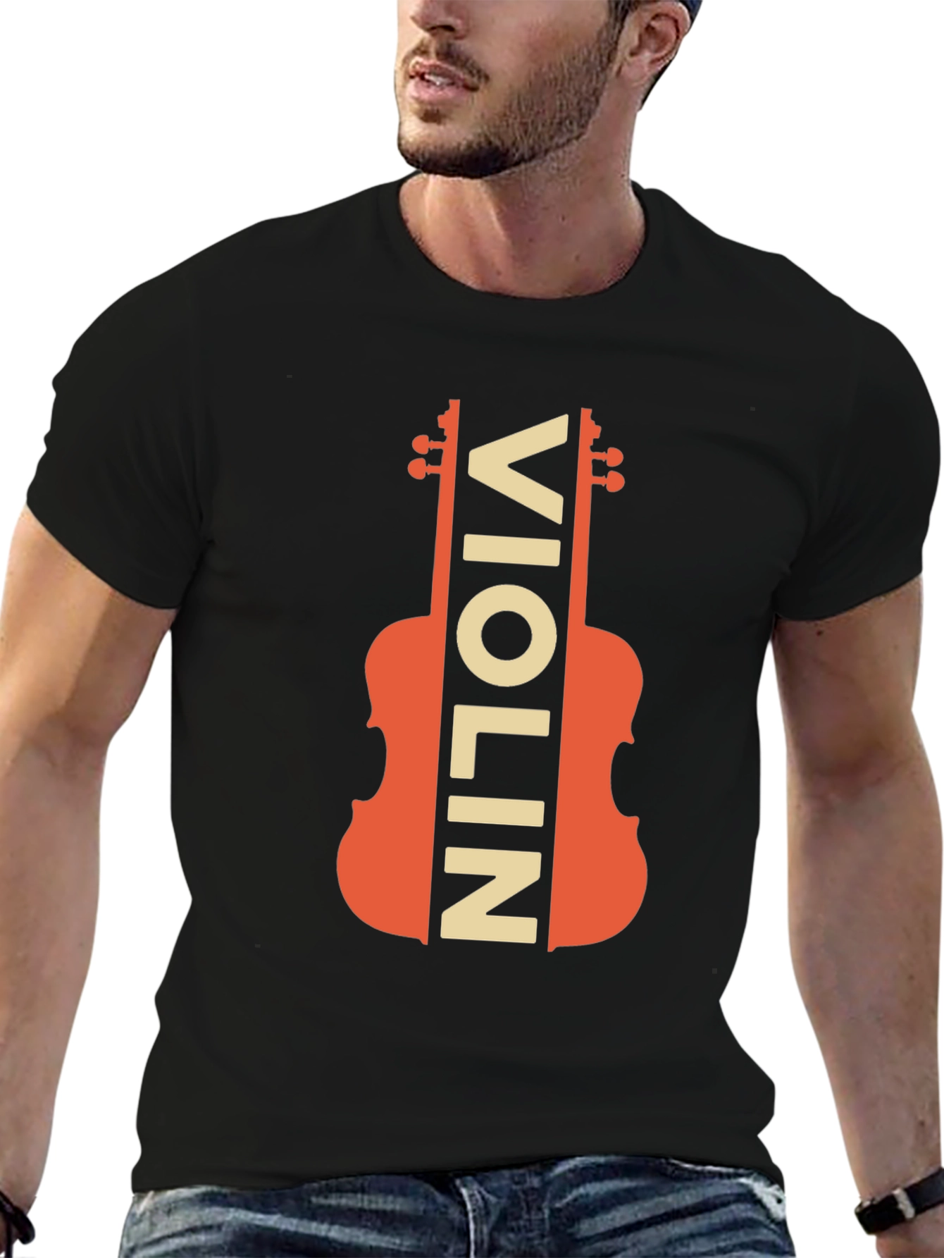 Violin Graphic Tee - Musicians Novelty T-Shirt