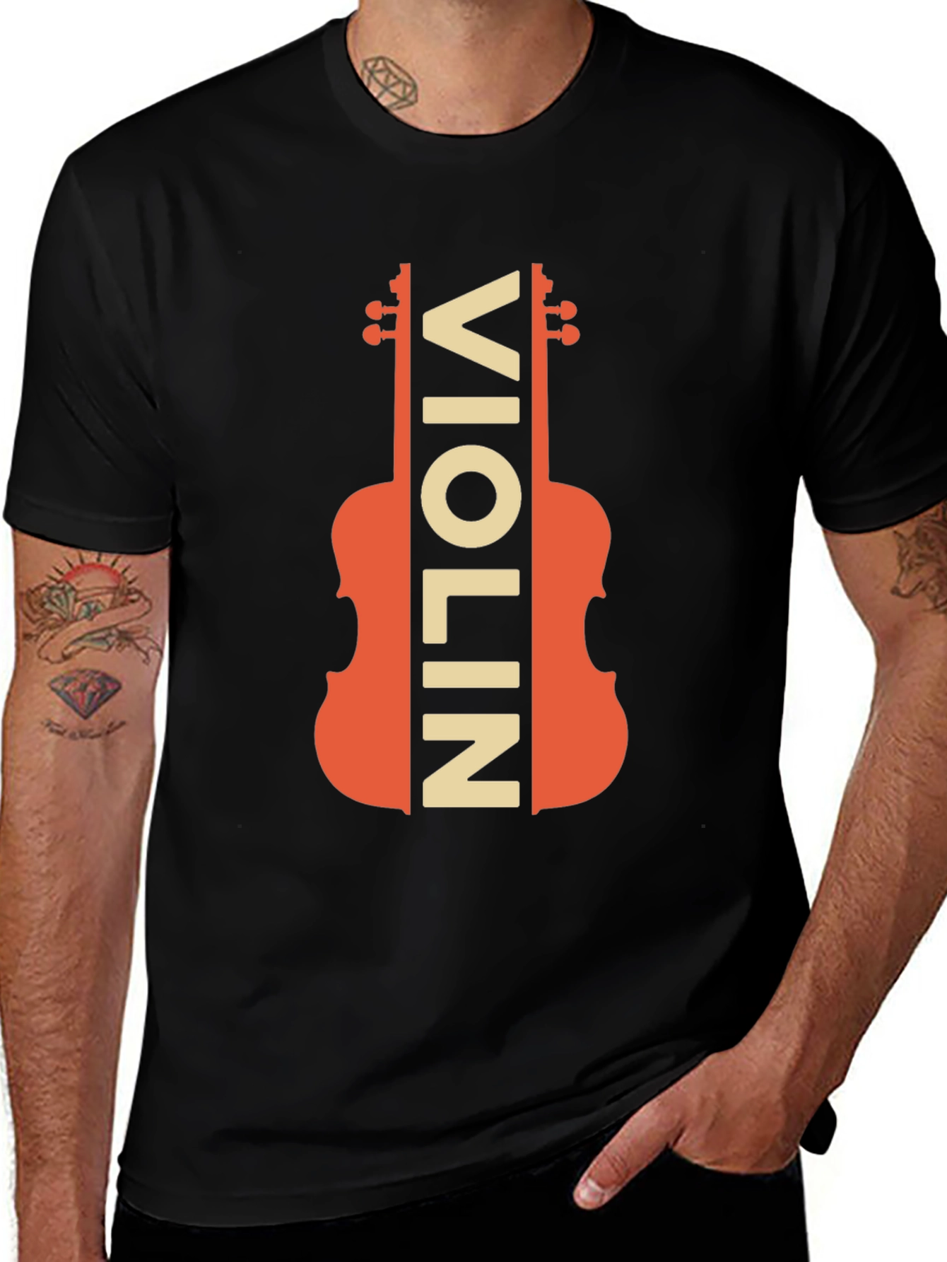 Violin Graphic Tee - Musicians Novelty T-Shirt