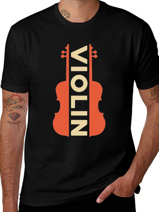 Violin Graphic Tee - Musicians Novelty T-Shirt