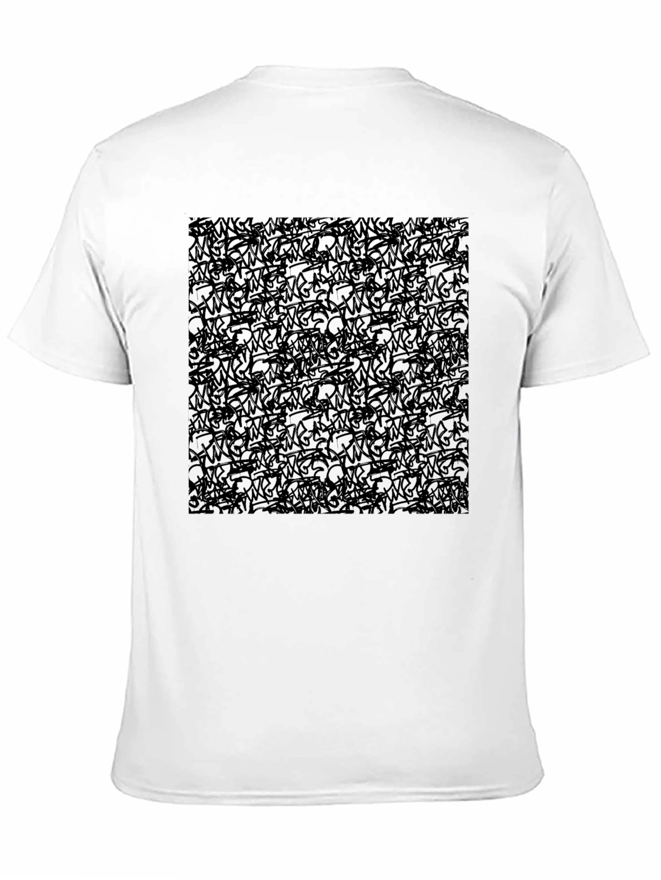 Abstract Graffiti Graphic Print Mens Black Tee
