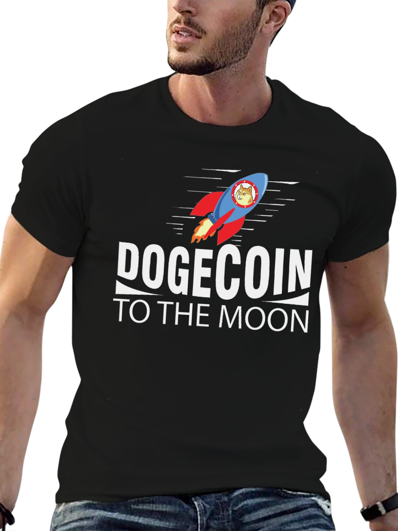 DogeCoin To The Moon Black T-Shirt