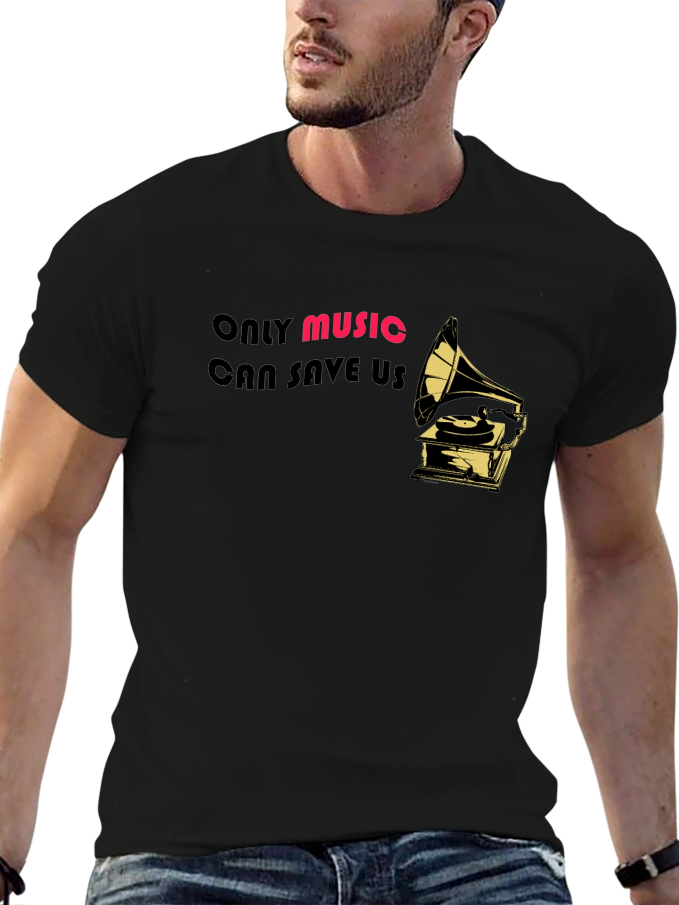 Only Music Can Save Us T-Shirt - Black