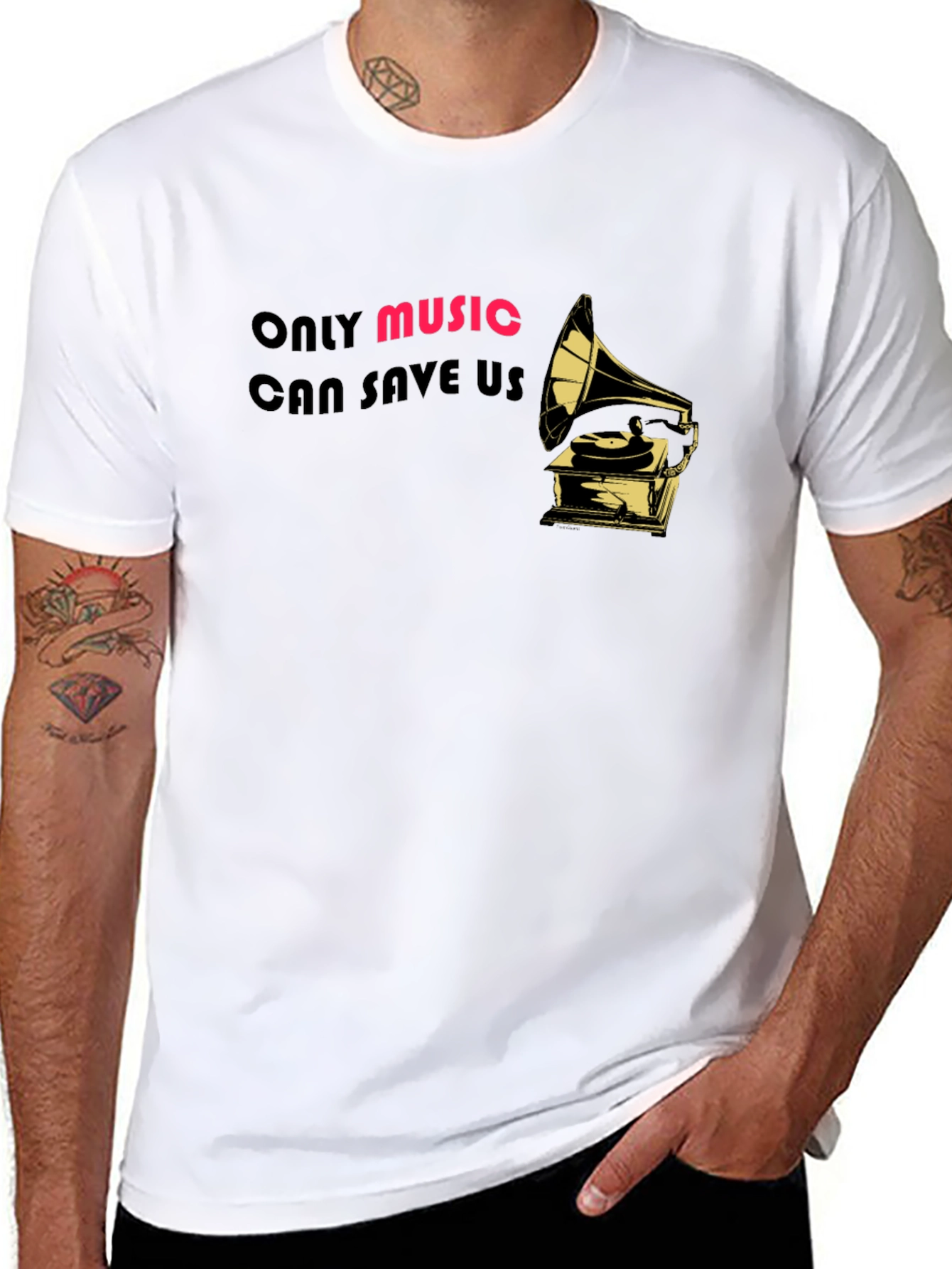Only Music Can Save Us T-Shirt - Black