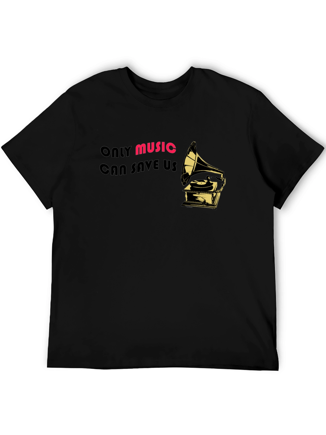 Only Music Can Save Us T-Shirt - Black