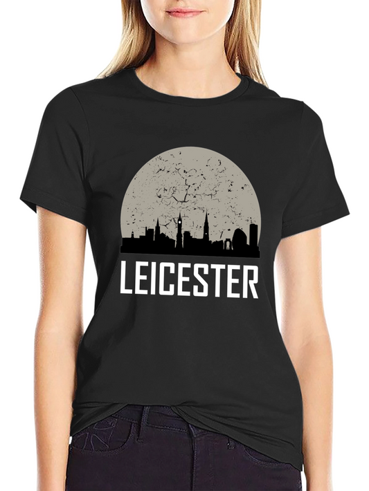 Leicester Cityscape Mens Black T-Shirt