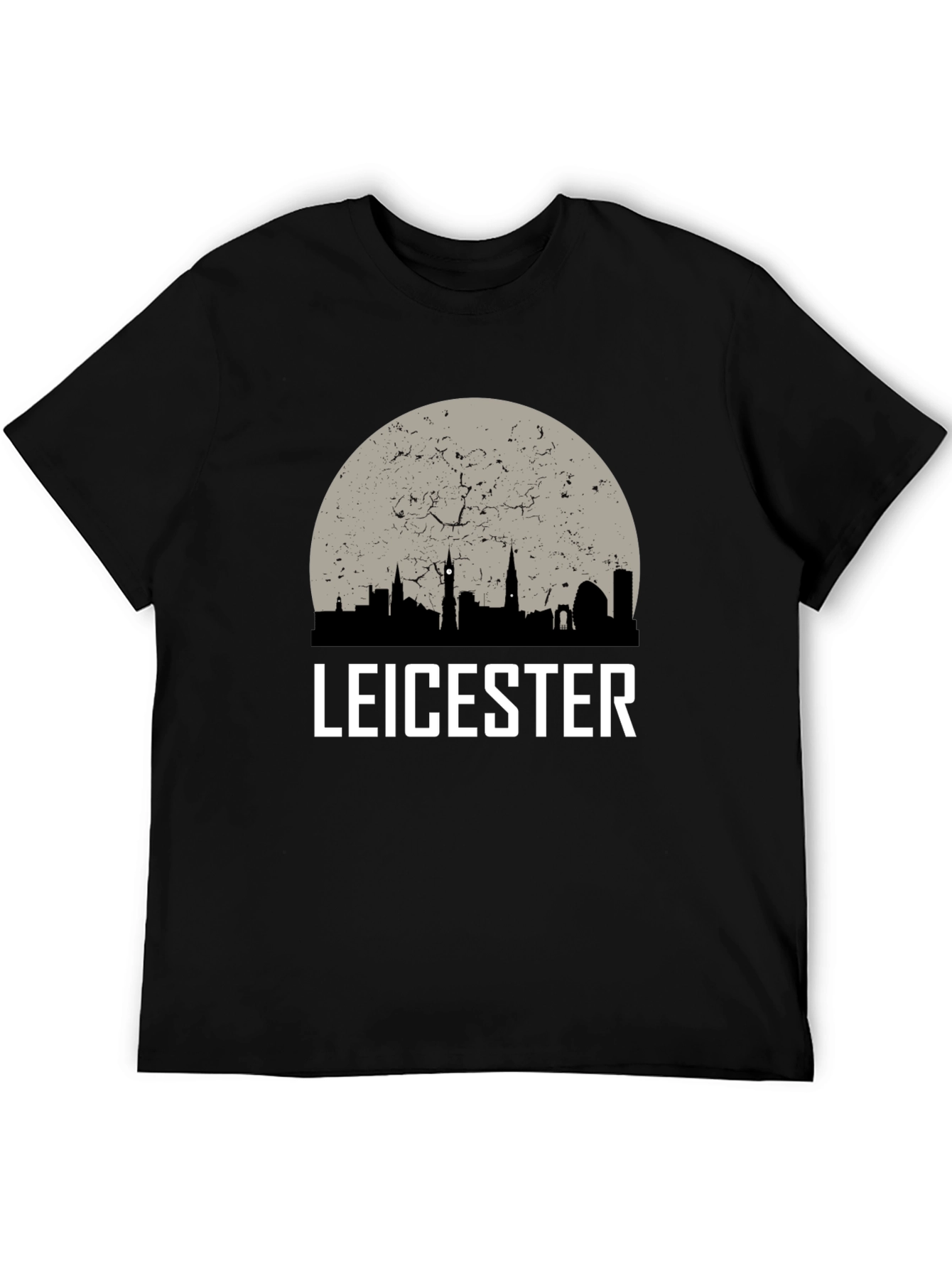 Leicester Cityscape Mens Black T-Shirt