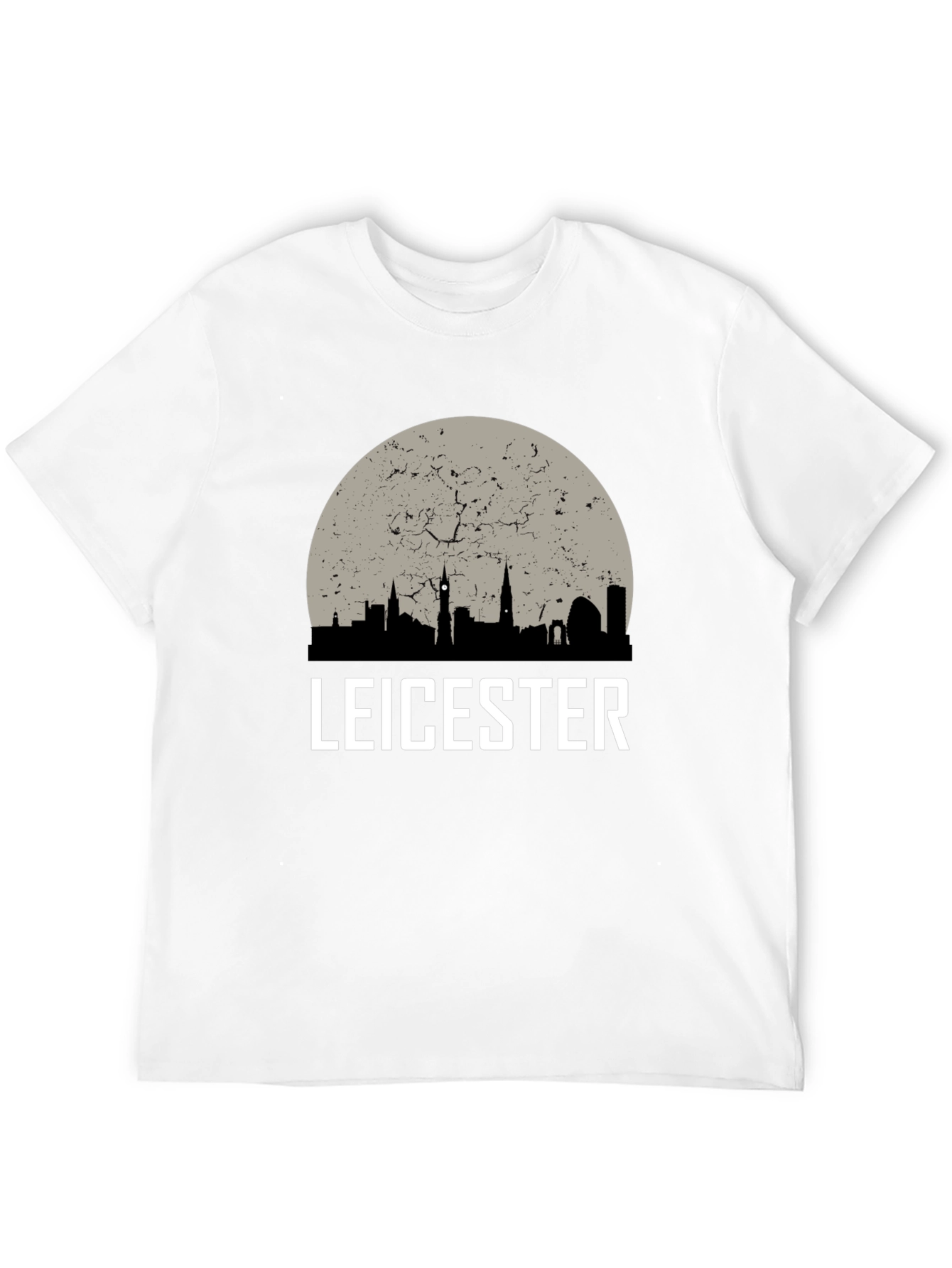 Leicester Cityscape Mens Black T-Shirt