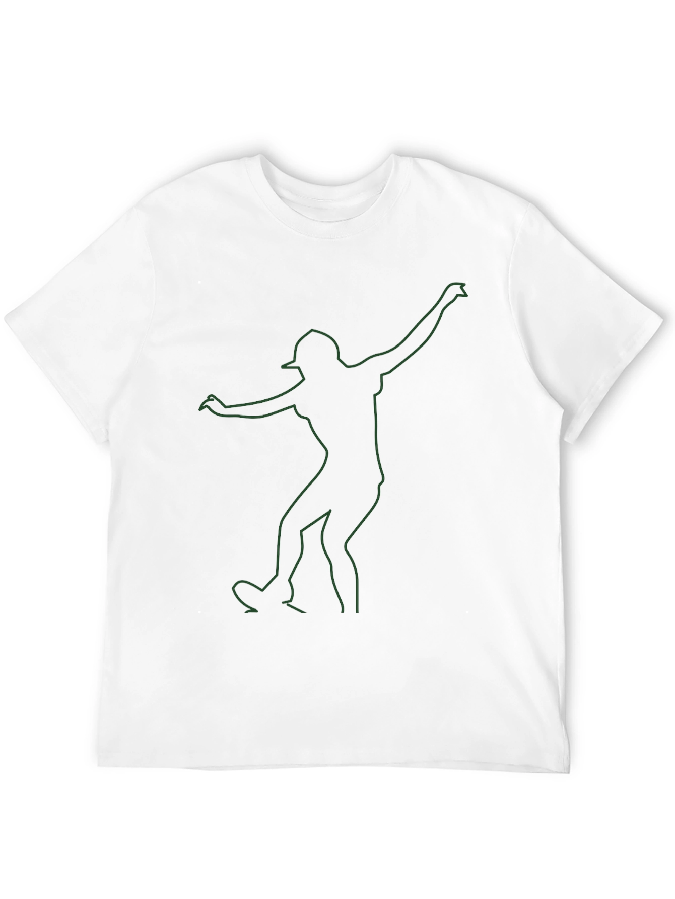 Mens Black T-Shirt with Green Dancer Graphic