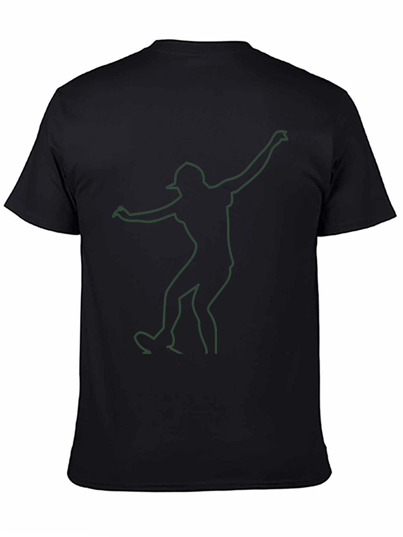 Mens Black T-Shirt with Green Dancer Graphic
