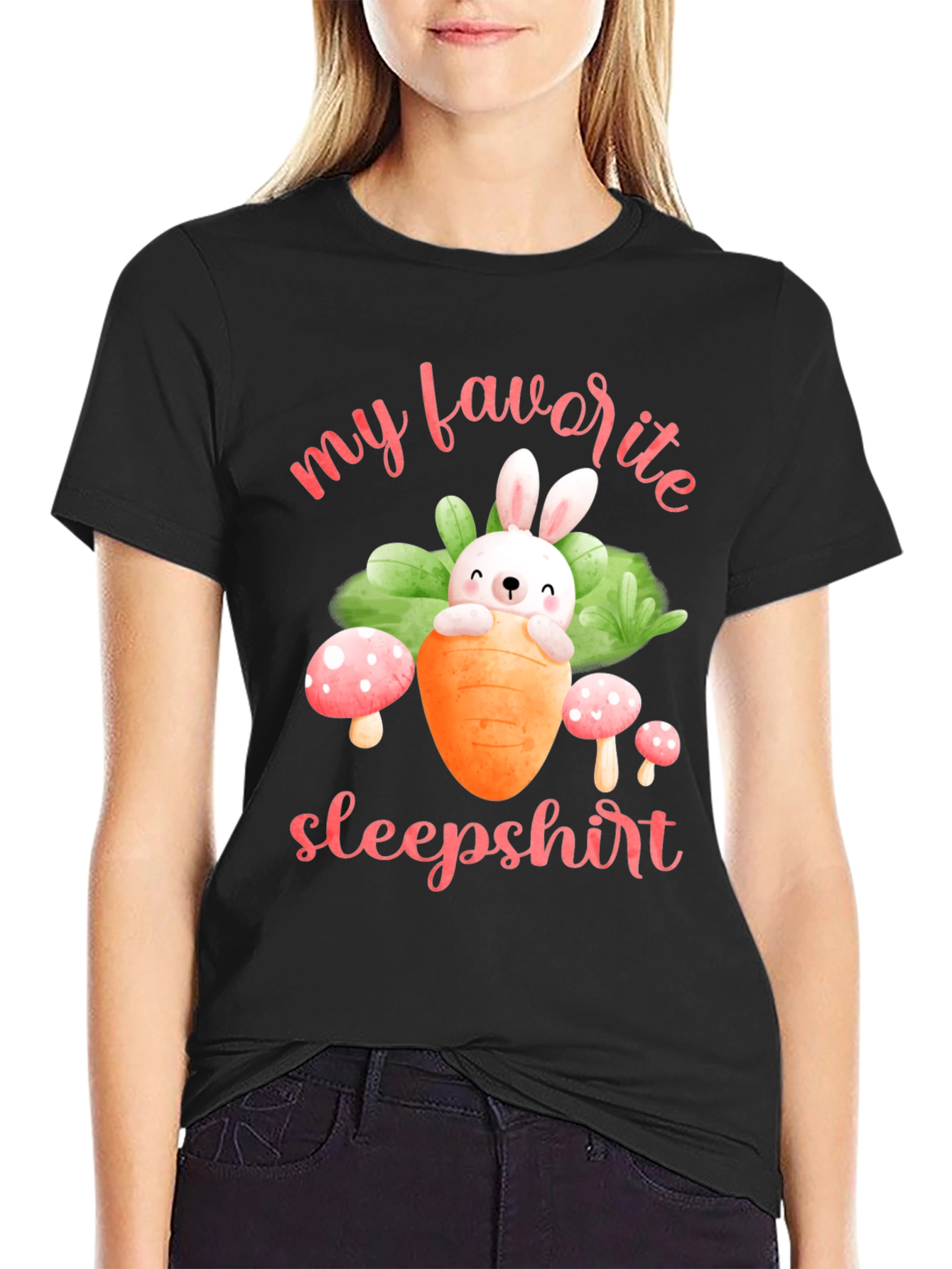 Cute Bunny Carrot Sleepshirt T-Shirt