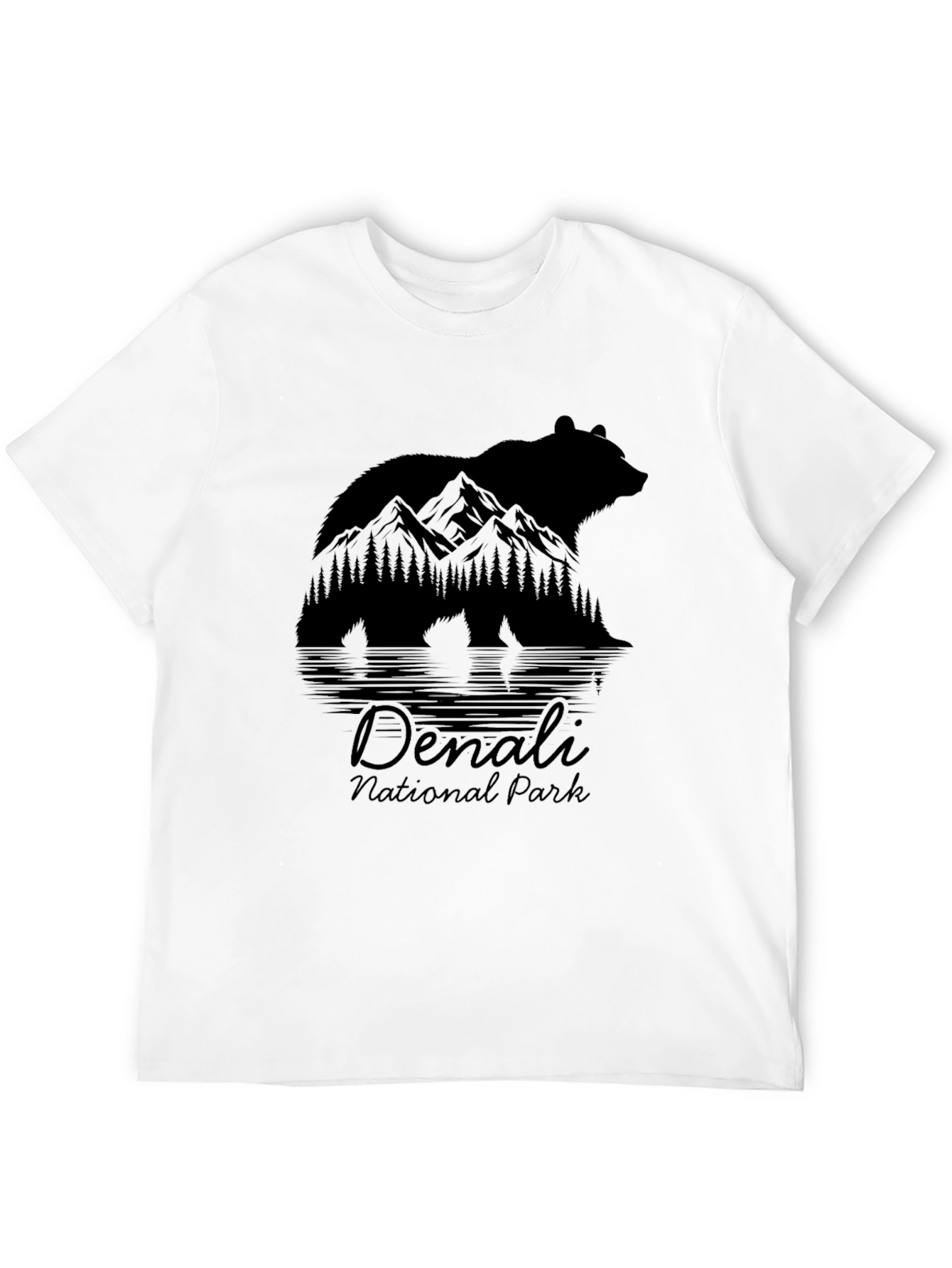 Denali National Park Bear Graphic Tee - Black