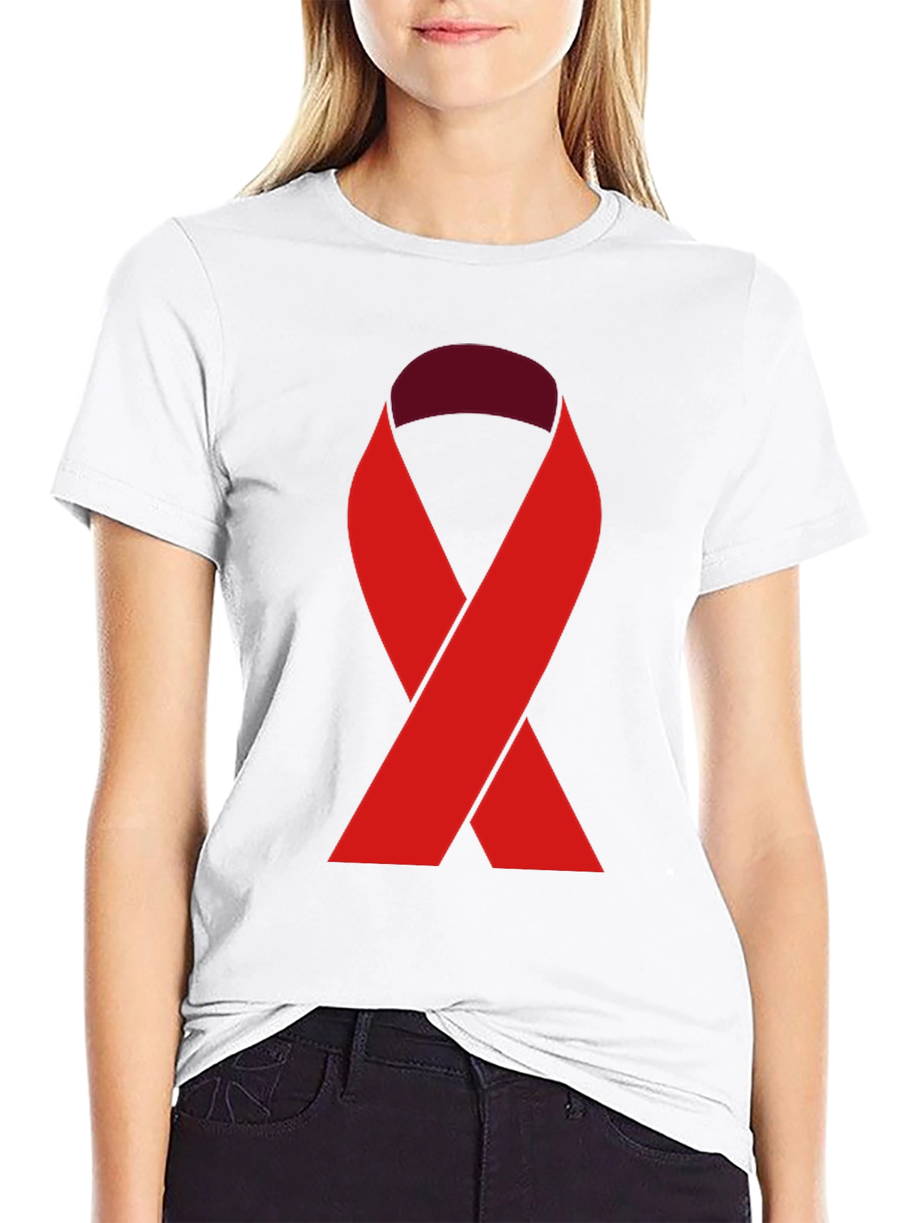 Red Ribbon Tee - Support Cause Awareness