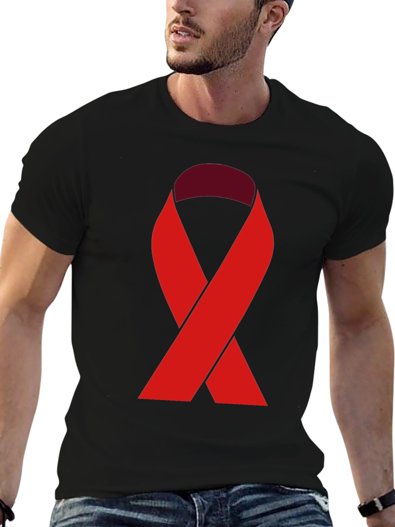Red Ribbon Tee - Support Cause Awareness