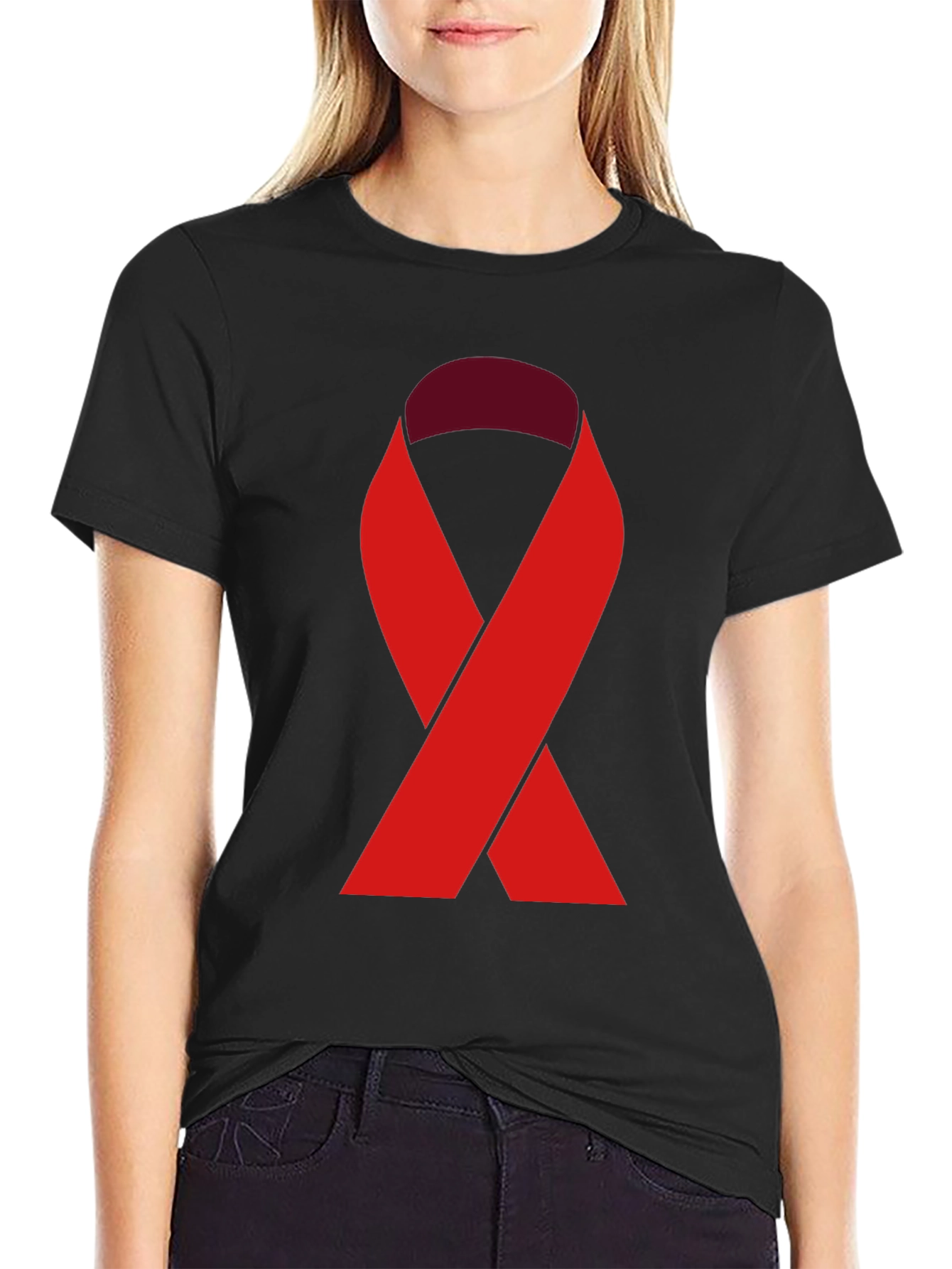 Red Ribbon Tee - Support Cause Awareness