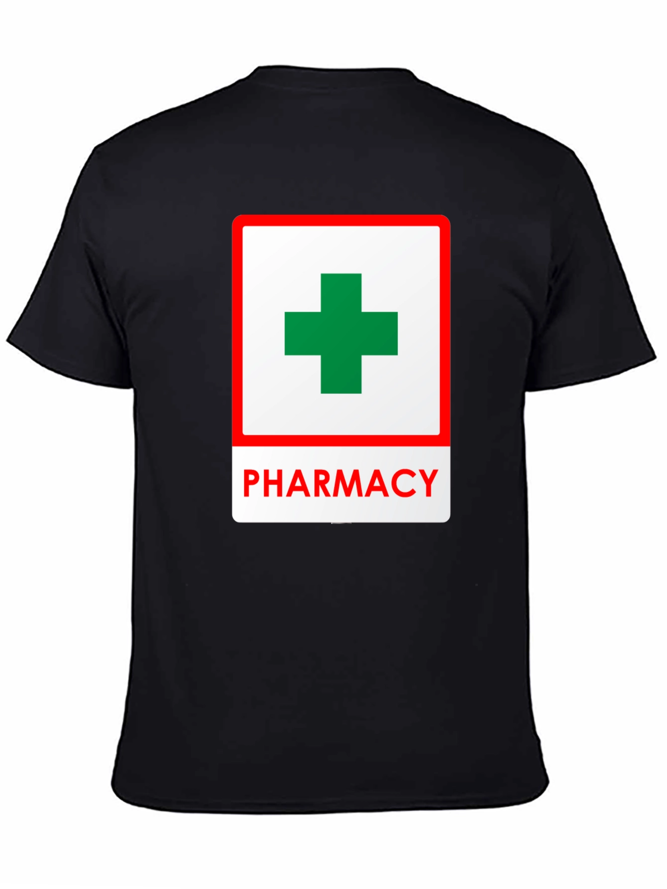 Pharmacy T-Shirt with Green Cross Symbol