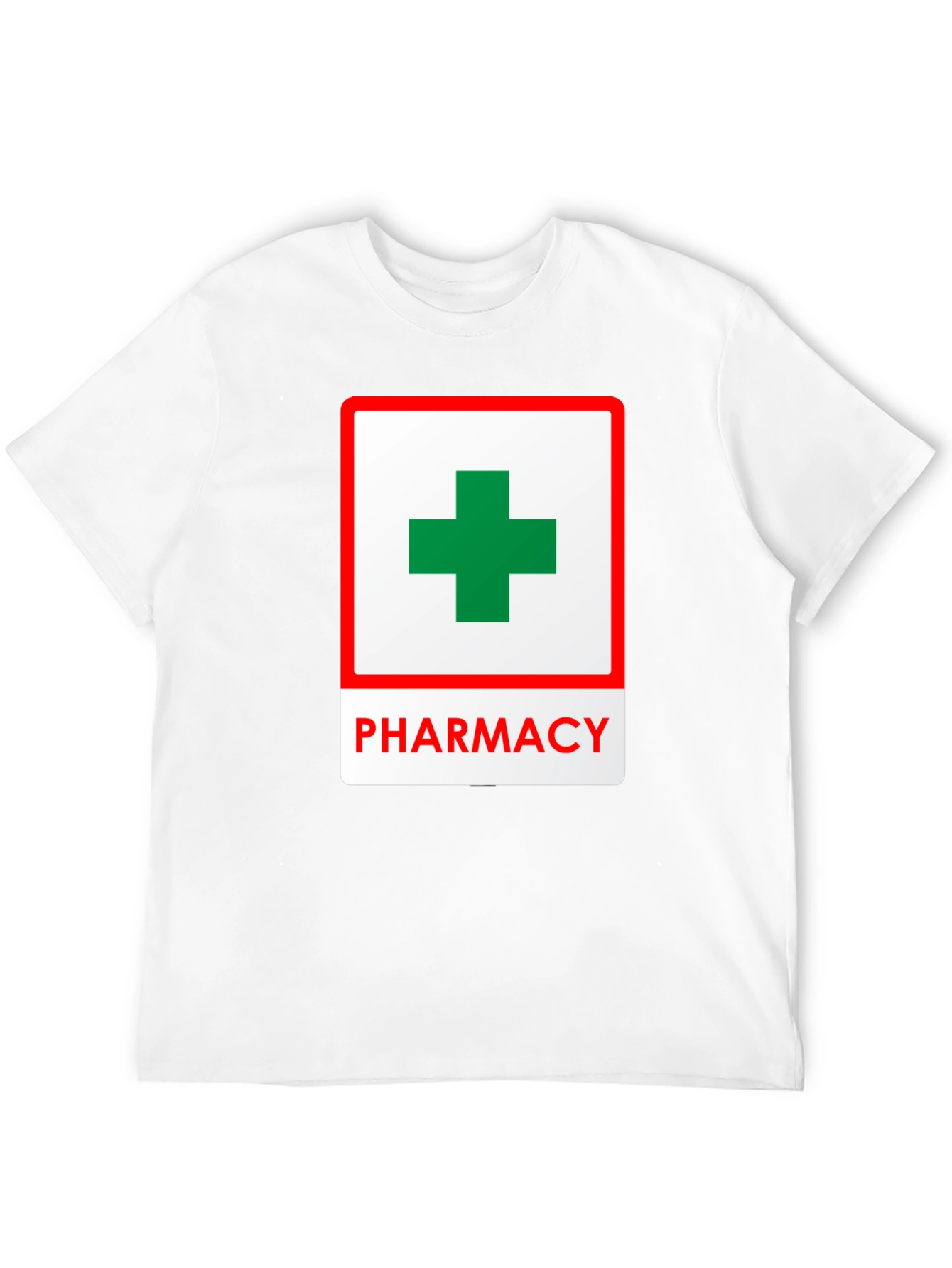 Pharmacy T-Shirt with Green Cross Symbol