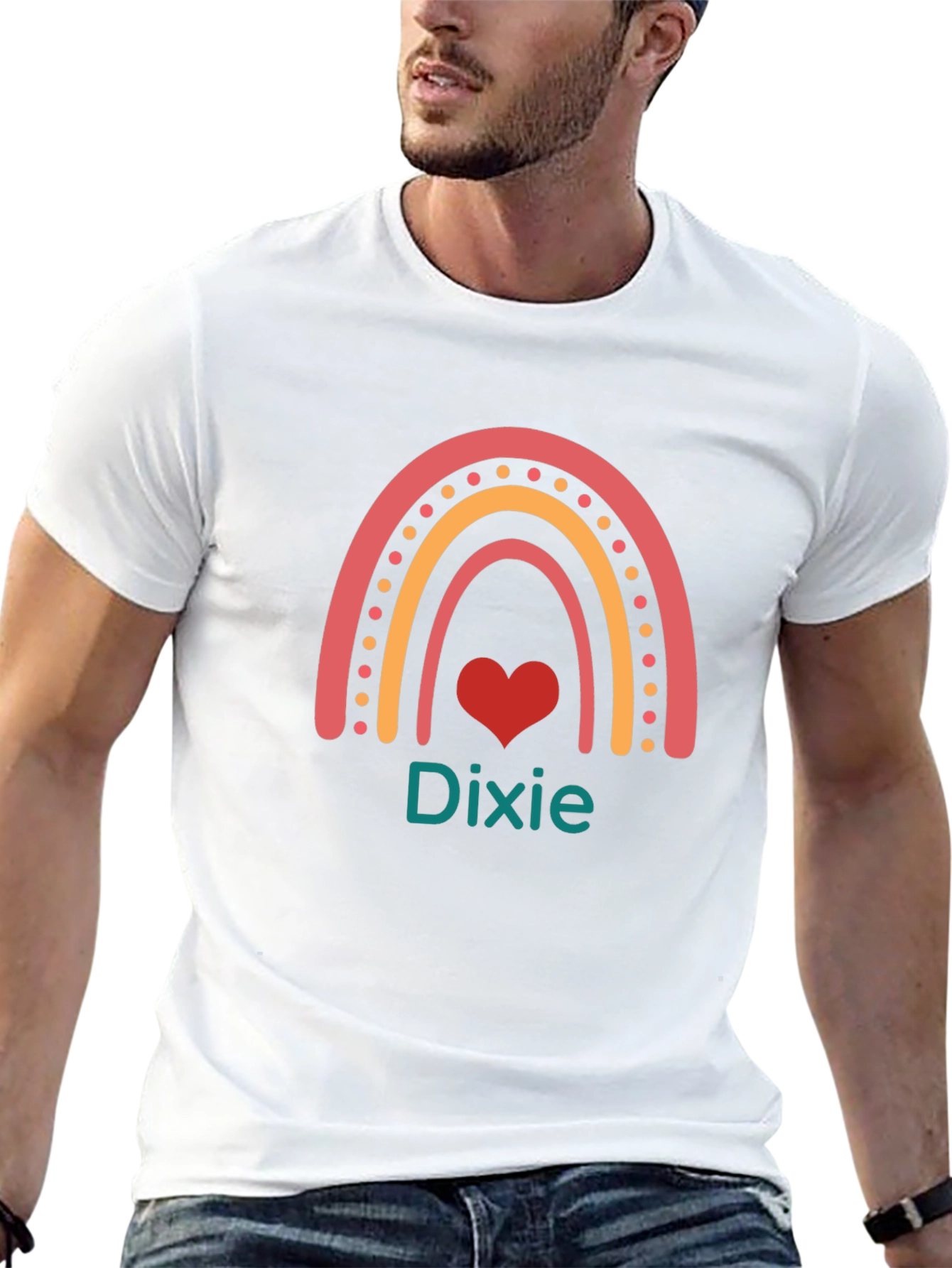 Dixie Rainbow Heart Graphic Tee - Unisex