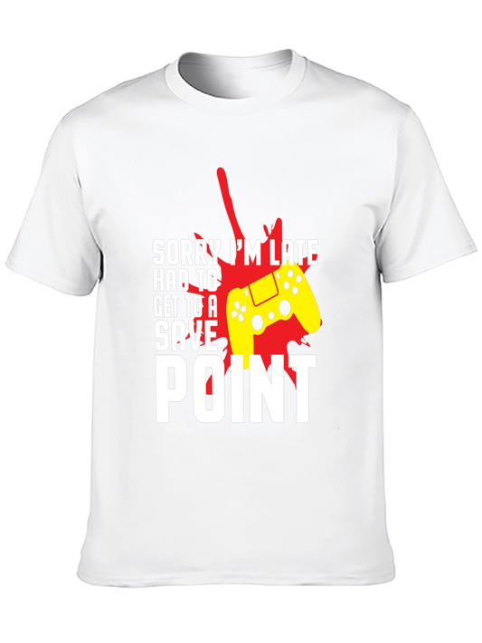 Gamer T-Shirt: Sorry Im Late Save Point Tee