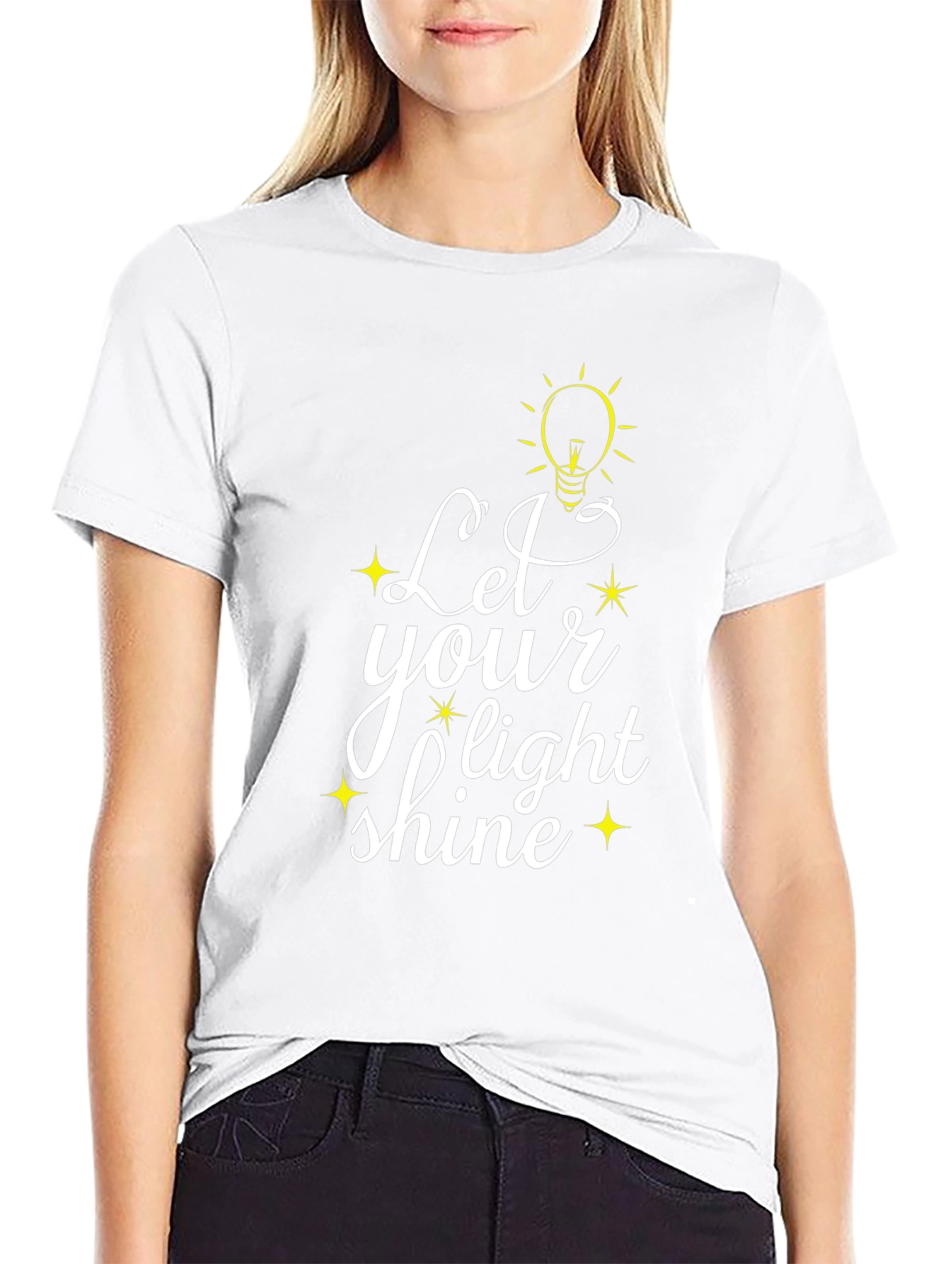Let Your Light Shine Black Graphic T-Shirt