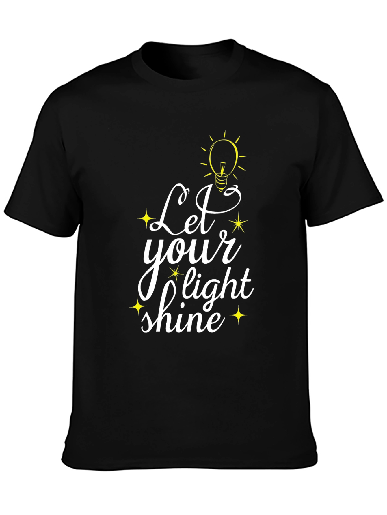 Let Your Light Shine Black Graphic T-Shirt