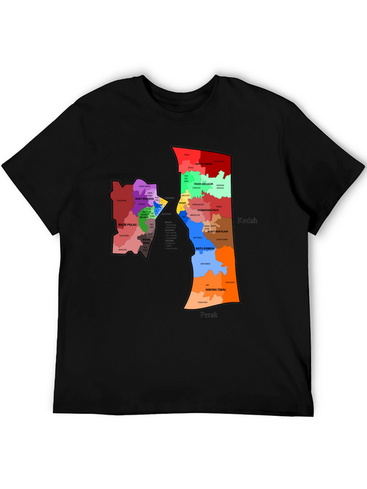 Malaysia Map T-Shirt - States of Kedah & Perak Graphic Tee