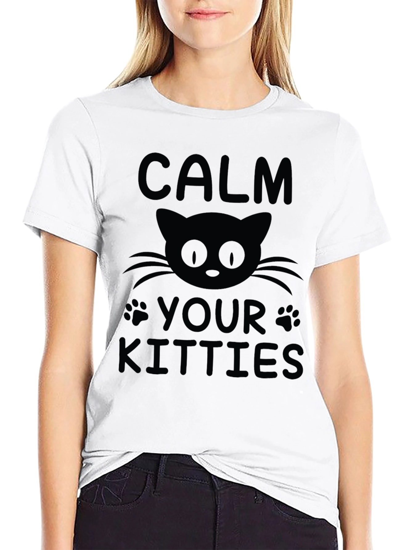 Calm Your Kitties Black Graphic Tee