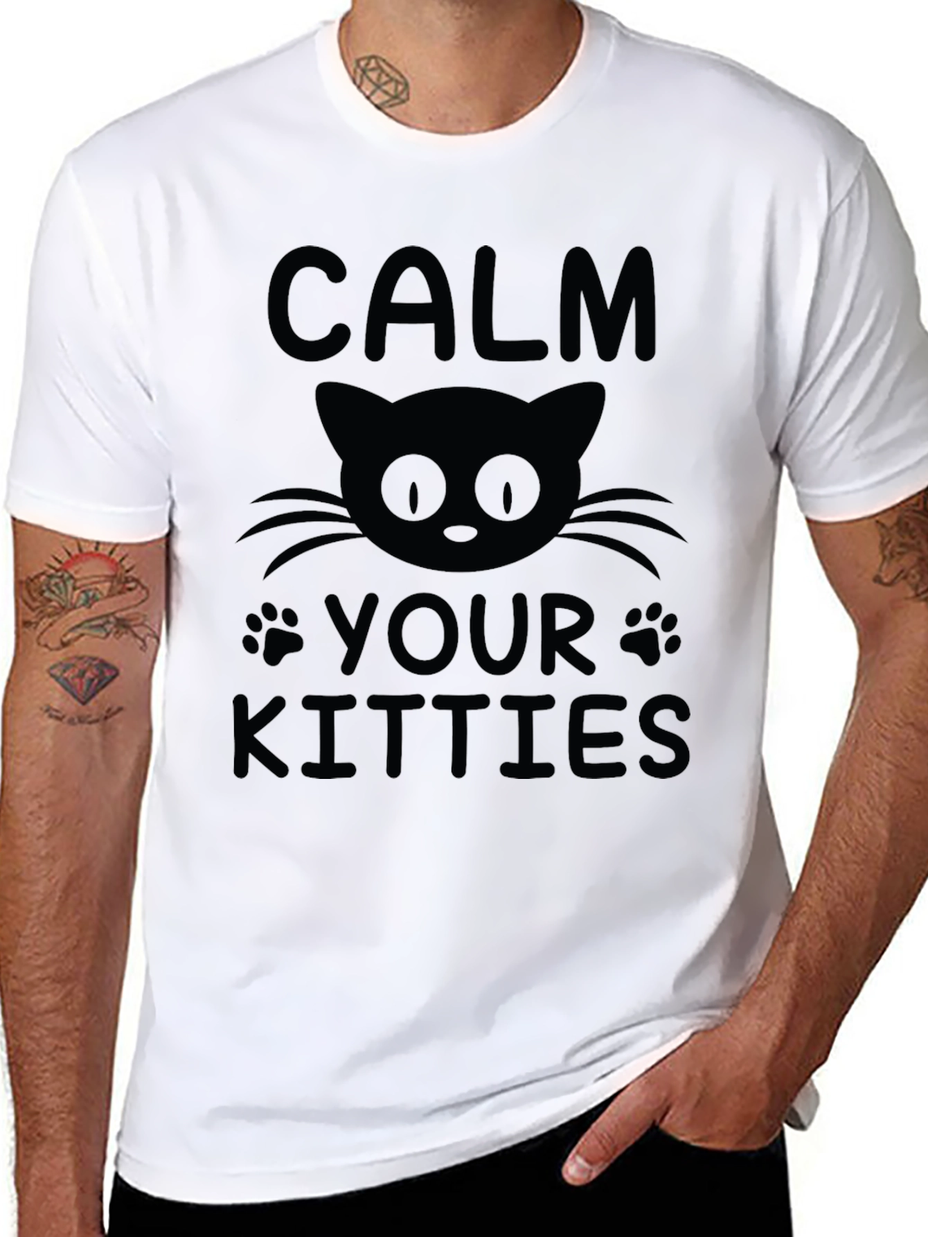 Calm Your Kitties Black Graphic Tee