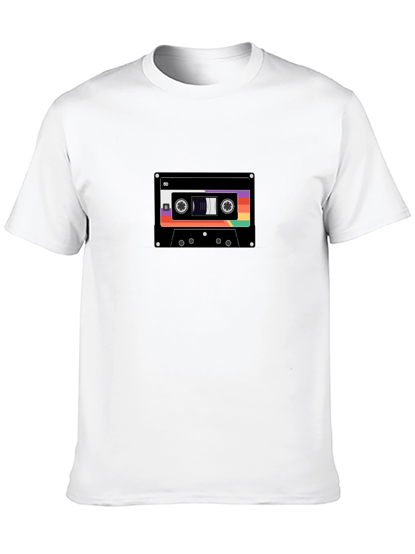 Retro Cassette Tape Graphic Tee - Black