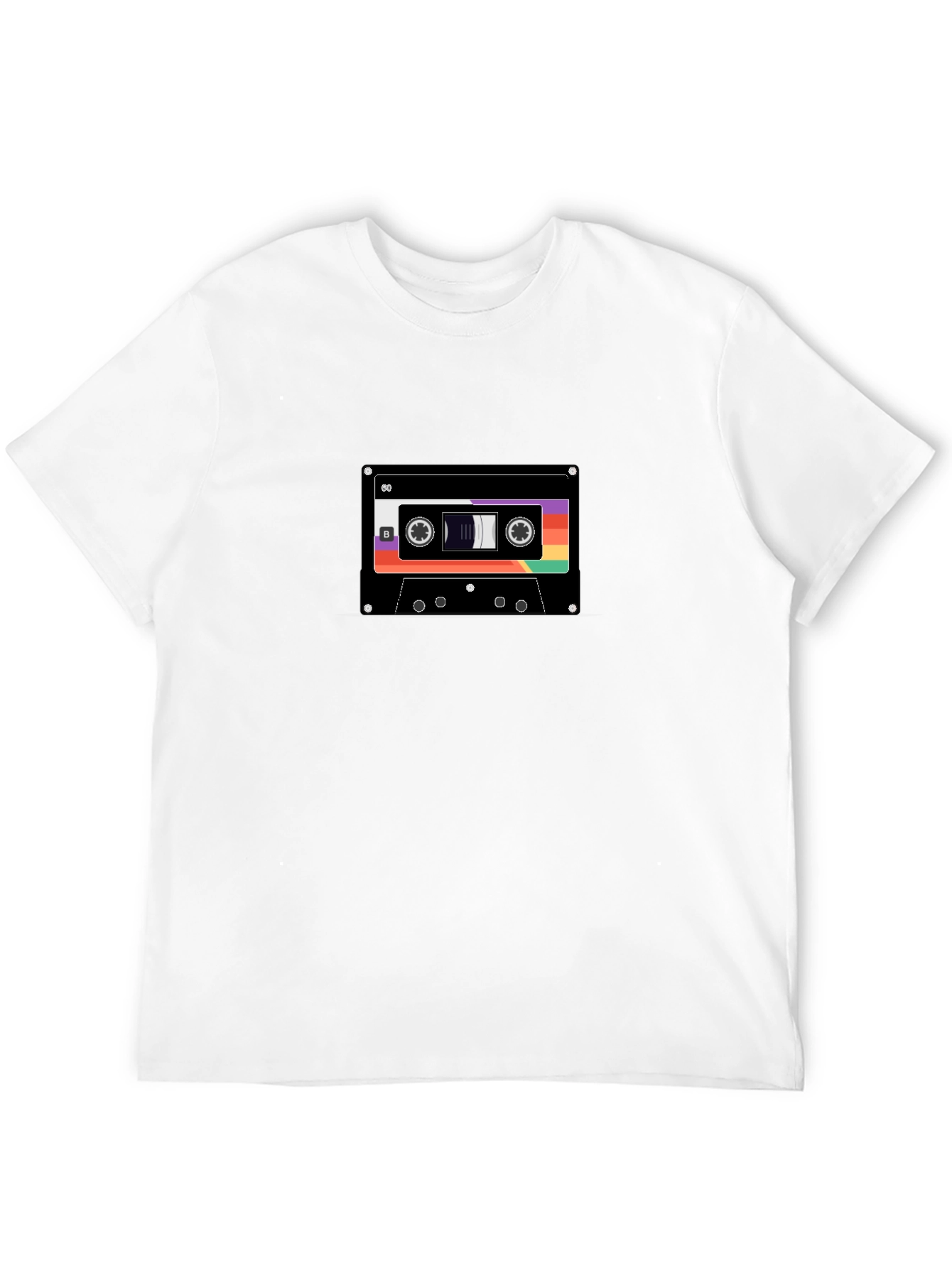 Retro Cassette Tape Graphic Tee - Black