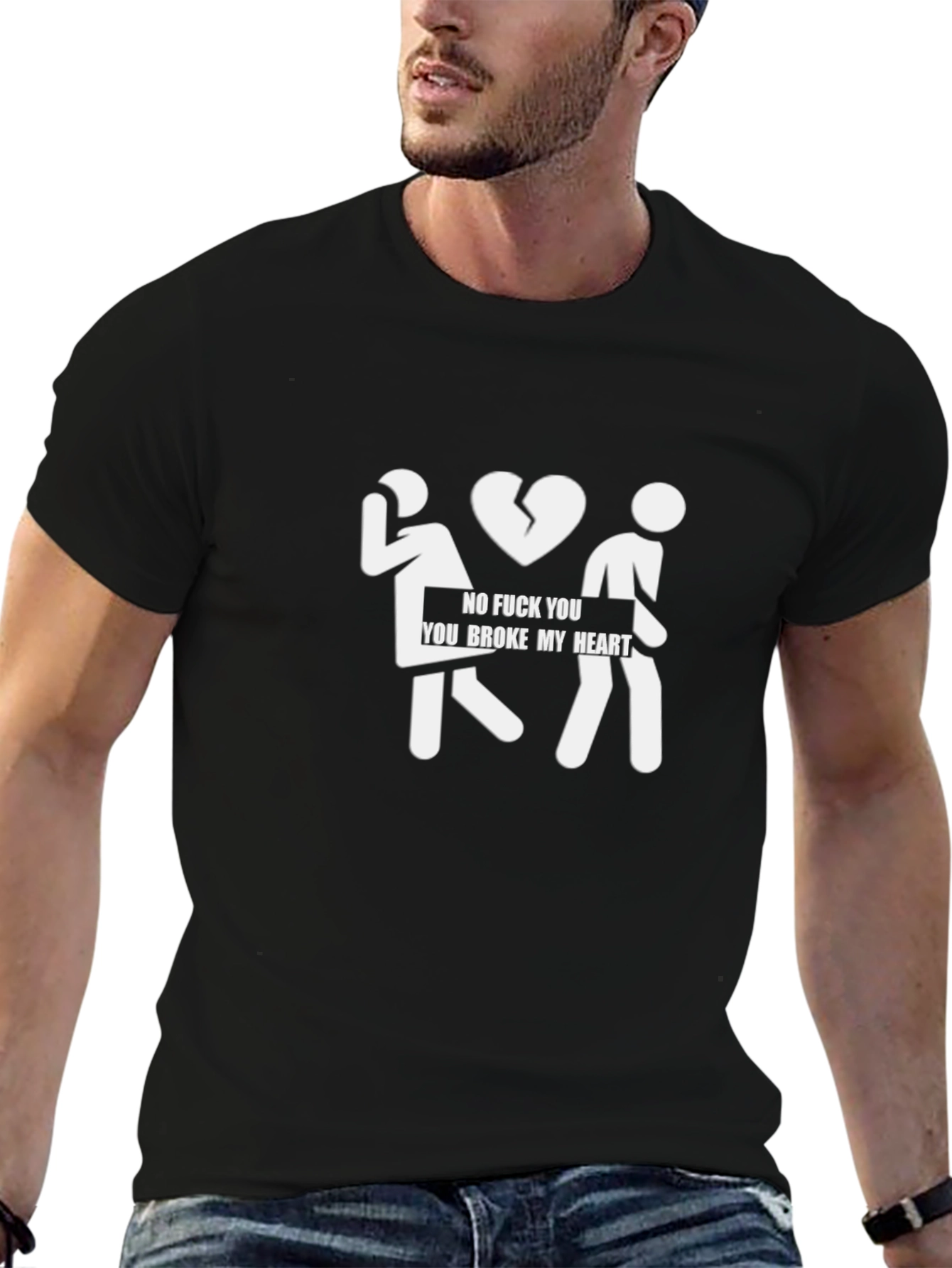 Funny Broken Heart Graphic T-Shirt