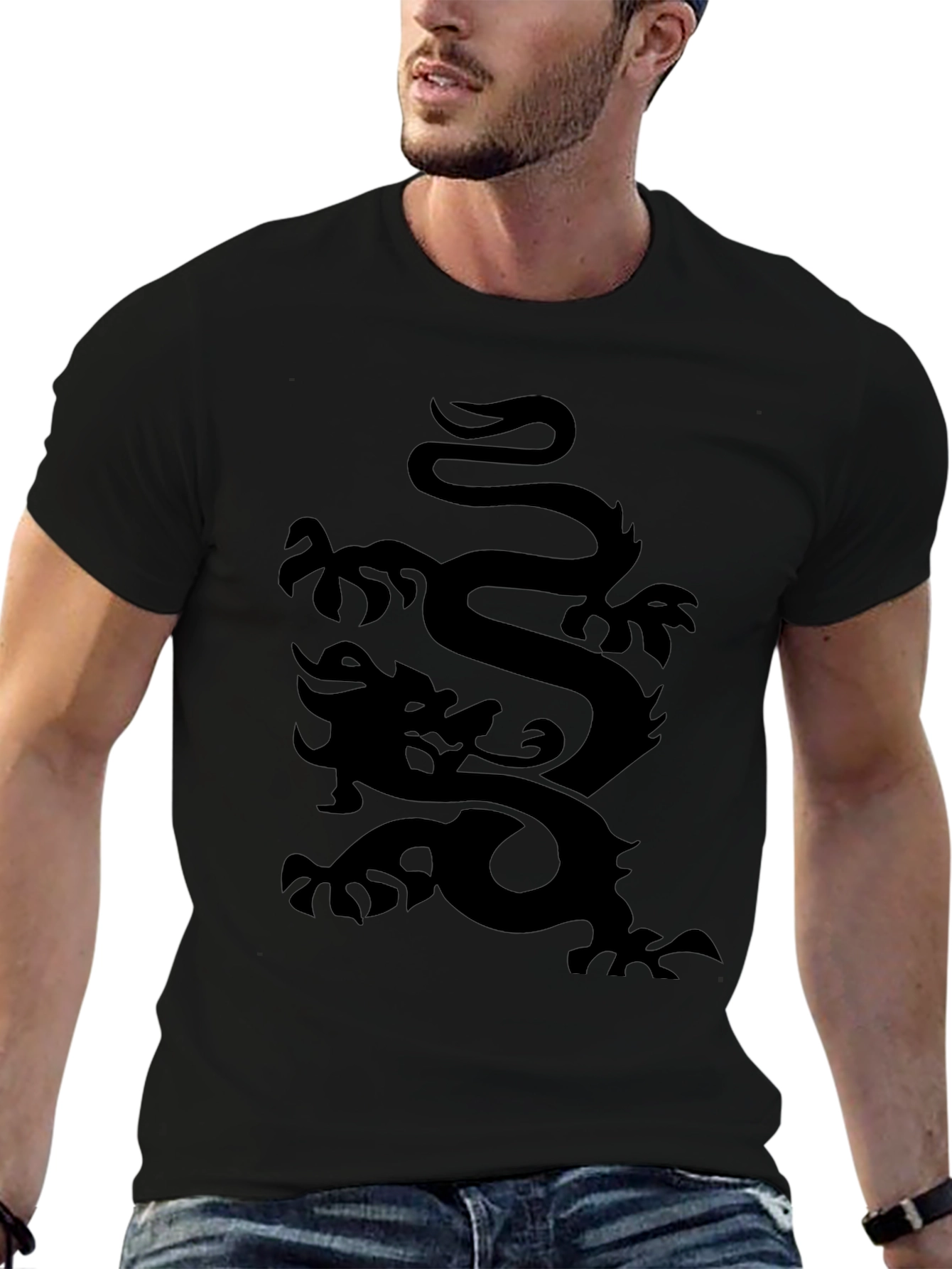 Black Dragon Graphic T-Shirt - Mens Casual Wear