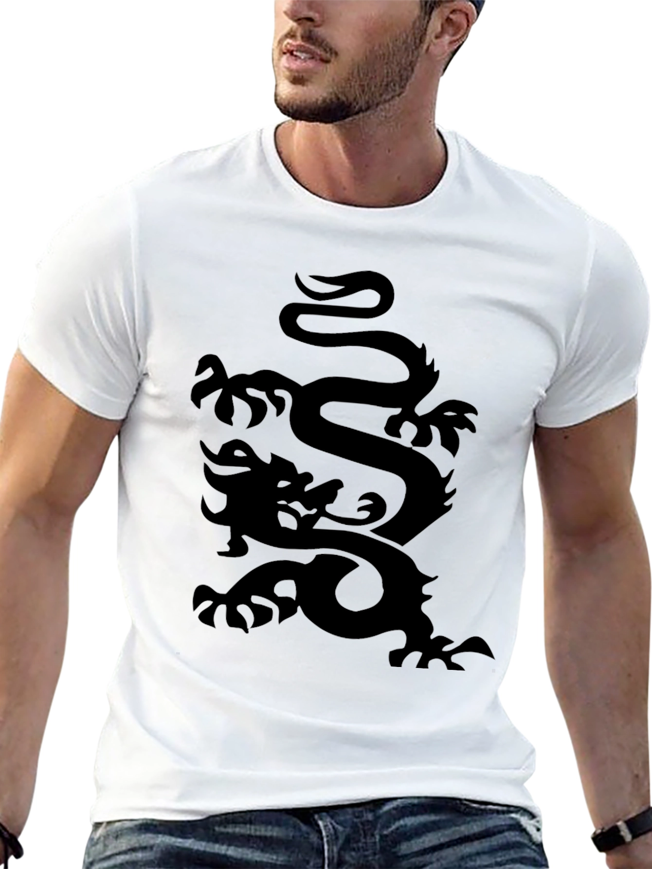 Black Dragon Graphic T-Shirt - Mens Casual Wear