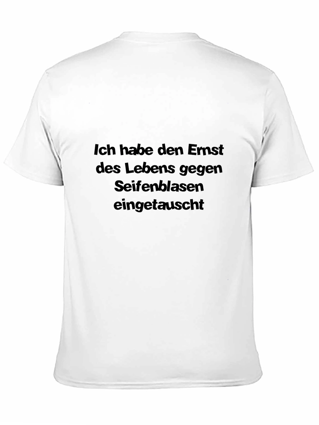 Black T-Shirt with German Text Graphic