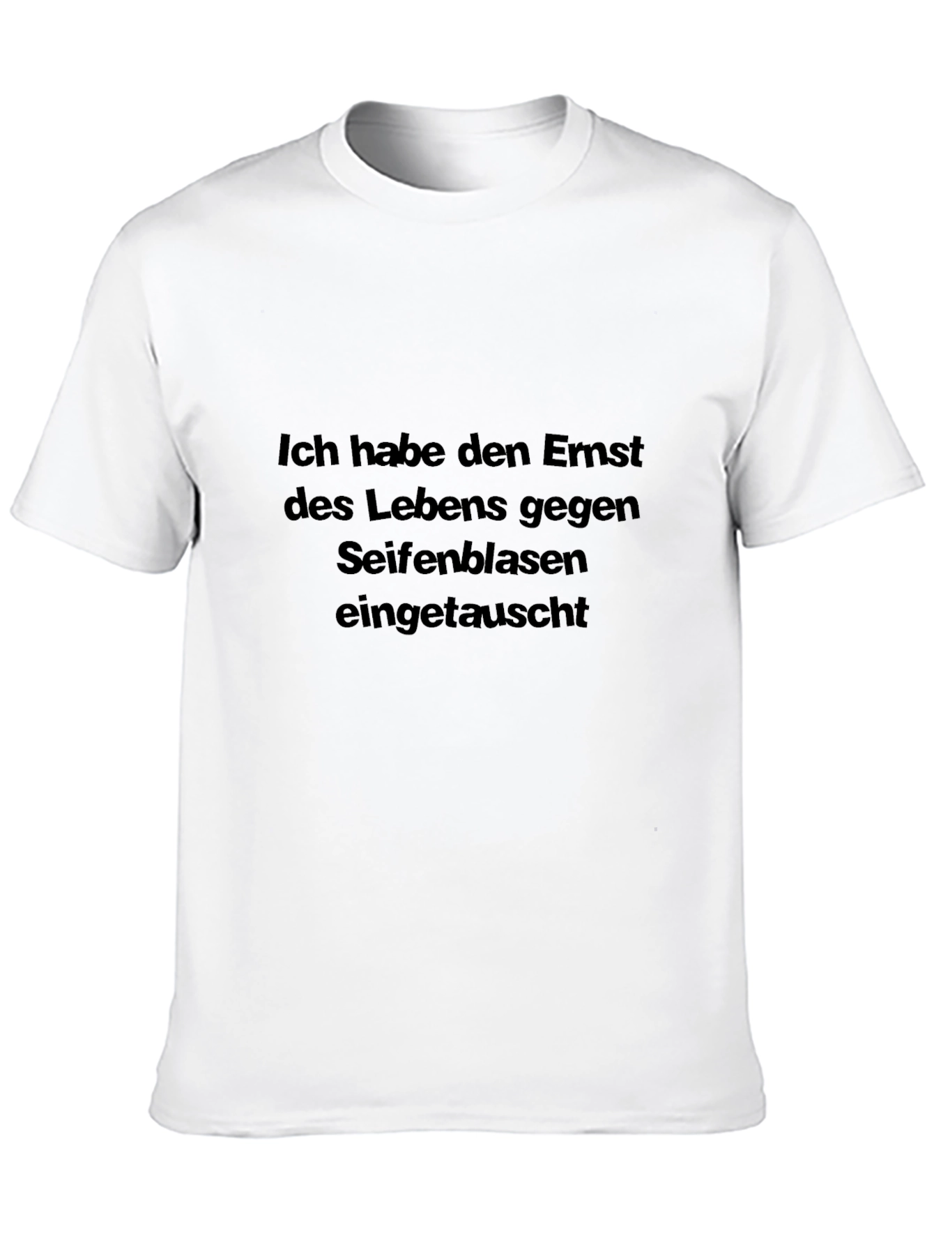 Black T-Shirt with German Text Graphic