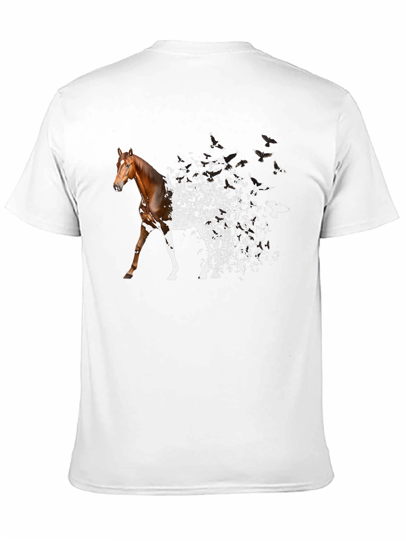 Horse to Birds Black Graphic T-Shirt