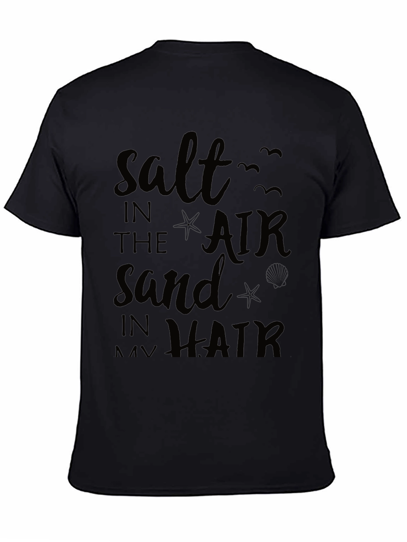 Salt Air Sand Hair Black T-Shirt